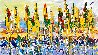 Sailboats in a Harbor 30x56 - Huge Original Painting by Giora Angres - 0