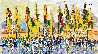 Sailboats in a Harbor 30x56 - Huge Original Painting by Giora Angres - 1