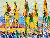 Sailboats in a Harbor 30x56 - Huge Original Painting by Giora Angres - 2