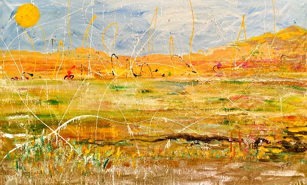 Home on the Prairie 2018 44x62 - Huge Original Painting by Giora Angres