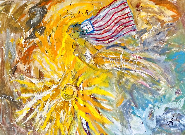4th of July 2023 46x62 - Huge Original Painting by Giora Angres