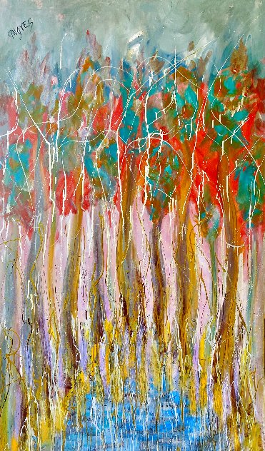 Fireweed 2023 60x38 - Huge Original Painting by Giora Angres