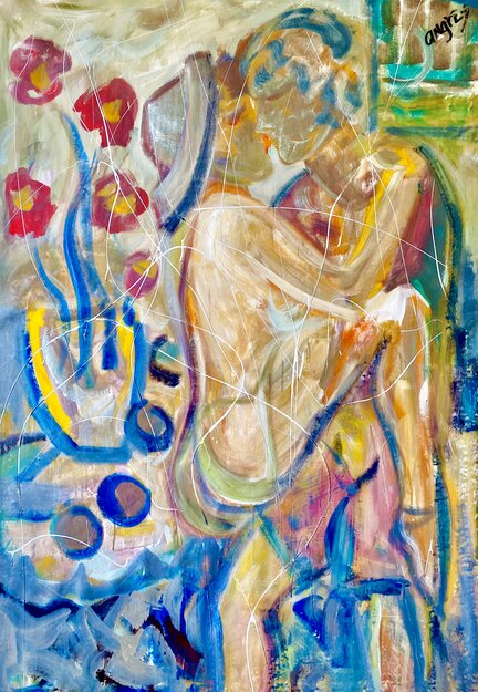 Holiday in Cannes 60x44 - France Original Painting - Giora Angres