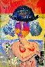 Girl by the Sea 1998 42x58 - Huge Original Painting by Giora Angres - 1