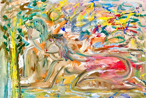 Wishing Tree 2017 45x62 - Huge Original Painting - Giora Angres