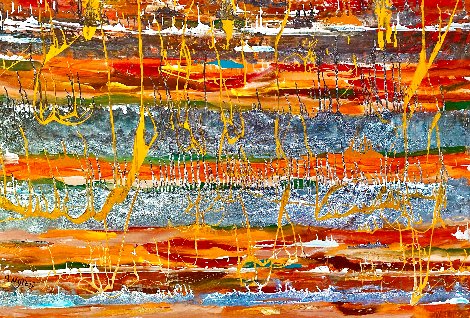 River of Fire 2023 44x62 - Huge Original Painting - Giora Angres