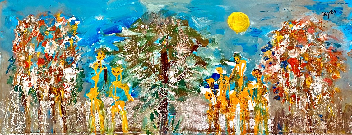 Beach Babes 2023 24x60 - Huge Original Painting by Giora Angres