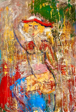 Loving You 2019  - 45x62 - Huge Original Painting - Giora Angres