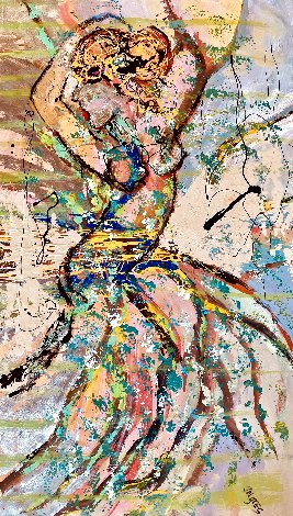 Flamenco Dancer 2021 34x60 - Huge Painting Original Painting - Giora Angres