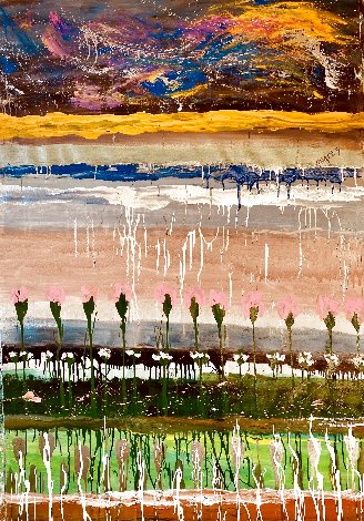 River Dance 2024 45x62 - Huge Original Painting - Giora Angres