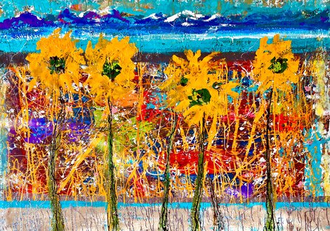 Bloom 2024 62x44 - Huge Original Painting - Giora Angres