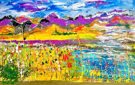 Field of Blooms  2024 62x44 - Huge Painting- Colorado Original Painting - Giora Angres