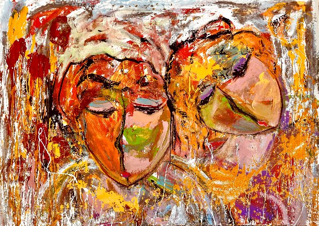 Power of Love 2024 46x62 - Huge Painting Original Painting by Giora Angres