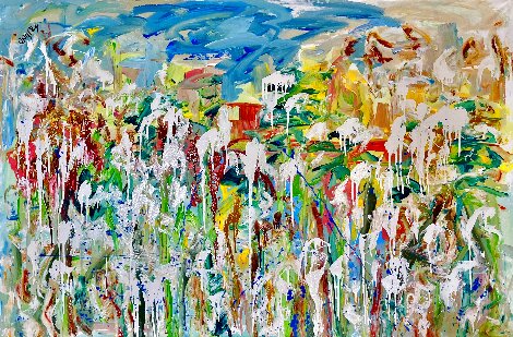 Winter Landscape 2024 62x45 - Huge Original Painting - Giora Angres