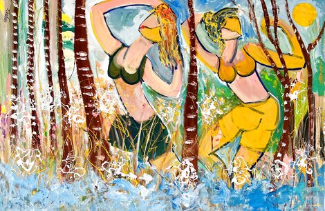 Yippee 2017 60x45 - Huge Original Painting - Giora Angres