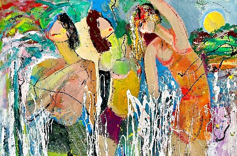 Cooling Off 2022 45x60 - Huge Original Painting - Giora Angres