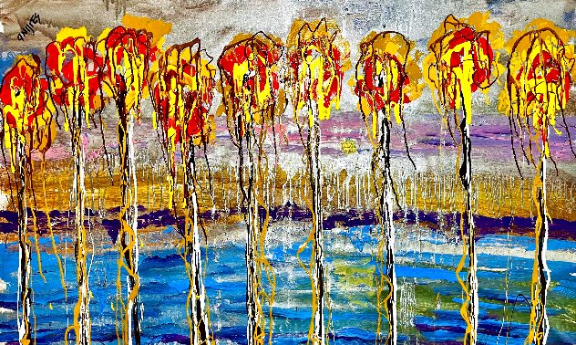 San Diego Palms 2024 45x62 - Huge - California Original Painting by Giora Angres