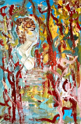 Bird Watcher 2020 45x62 - Huge Original Painting - Giora Angres