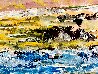 San Diego Moonscape 2017 31x62 - Huge - California Original Painting by Giora Angres - 2