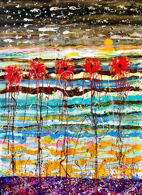 Palm Beach 2020 60x45 - Huge - Florida Original Painting by Giora Angres