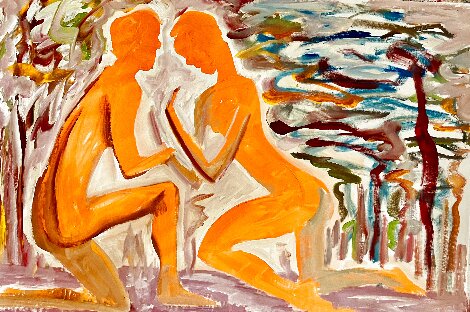 Pure Pleasure 2022 45x62 - Huge Original Painting - Giora Angres