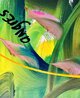 Birds on a Branch 2022  - 45x62 - Huge Original Painting by Giora Angres - 4