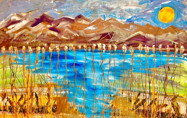 Salton Sea - Coachella,  California 45x62 2024 Original Painting by Giora Angres