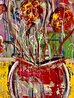 Gold and Silver Flowers -  2024 - 62x46 - Huge Original Painting by Giora Angres - 2
