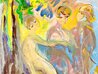 Blue Sky 2006 48x60 -  Mixed Media on Canvas - Huge Original Painting by Giora Angres - 2