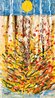 Power of the Sun 2019 - 46x25 Mixed Media on Canvas - Huge Original Painting by Giora Angres - 1