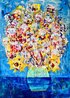 Gold and White Flowers 2019 62x46 Mixed Media on Canvas - Huge Original Painting by Giora Angres - 1 Gold and White Flowers 2019 62x46 Mixed Media on Canvas - Huge Original Painting by Giora Angres - 1