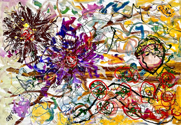 Nino 2025 45x62 -  Mixed Media on Canvas - Huge Original Painting by Giora Angres