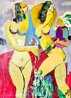 Summer Awakening 2020 48x36 - Mixed Media on Canvas - Huge Original Painting by Giora Angres - 1 Summer Awakening 2020 48x36 - Mixed Media on Canvas - Huge Original Painting by Giora Angres - 1