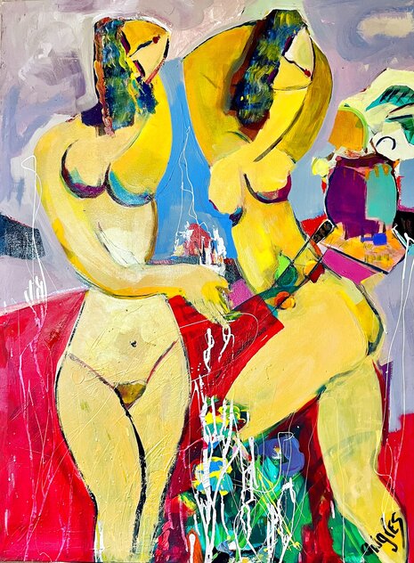 Summer Awakening 2020 48x36 - Mixed Media on Canvas - Huge Original Painting by Giora Angres Summer Awakening 2020 48x36 - Mixed Media on Canvas - Huge Original Painting by Giora Angres