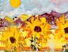 California Sun Flowers 2022 46x62 - Mixed Media on Canvas - Huge Original Painting by Giora Angres - 2