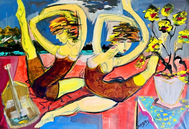 Perfect Dance 2018 46x60 - Mixed Media on Canvas - Huge by Giora Angres