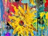 Sunflower Reflection 2025 62x45 - Oil and Acrylic on Canvas - Huge Original Painting by Giora Angres - 2