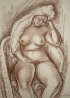 Odalisca Pastel 1979 36x28 Original Painting by Raul Anguiano - 0 Odalisca Pastel 1979 36x28 Original Painting by Raul Anguiano - 0