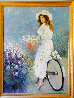 Girl on the Bicycle 45x35 - Huge Original Painting by  An He - 1