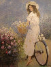 Girl on the Bicycle 45x35 Huge Original Painting by  An He - 0