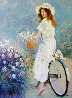 Girl on the Bicycle 45x35 - Huge Original Painting by  An He - 0