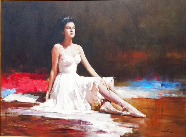 Prima Ballerina 1991 - 39x49 Huge - Dance Original Painting by  An He