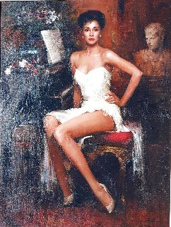 Diahann Carroll 1990 49x39 Huge Original Painting - An He Diahann Carroll 1990 49x39 Huge Original Painting - An He