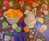 Still Life On Russian Scarf Set of 2 Serigraphs Limited Edition Print by Helen Anikst - 0