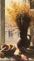 My Window With Bagel 1990 45x35 Super Huge Original Painting by Dmitri Annenkov - 1 My Window With Bagel 1990 45x35 Super Huge Original Painting by Dmitri Annenkov - 1
