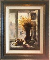My Window With Bagel 1990 45x35 Super Huge Original Painting by Dmitri Annenkov - 2 My Window With Bagel 1990 45x35 Super Huge Original Painting by Dmitri Annenkov - 2
