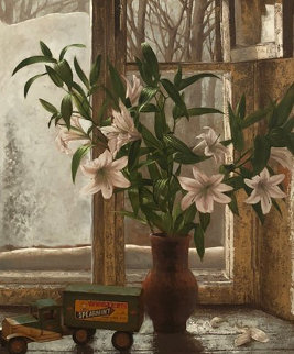 Pleasures of Winter 1990 45x35 Super Huge Original Painting - Dmitri Annenkov Pleasures of Winter 1990 45x35 Super Huge Original Painting - Dmitri Annenkov