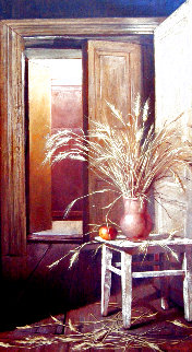 Chair and Wheat 2003 48x30 Huge Original Painting - Dmitri Annenkov