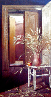 Chair and Wheat 2003 48x30 Huge Original Painting - Dmitri Annenkov