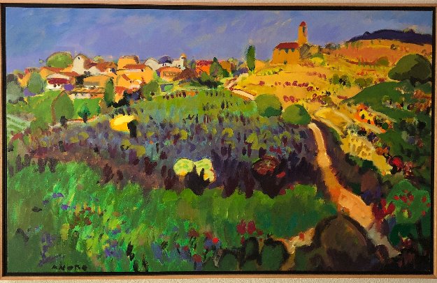 Emporda: Espolla 2008 32x53 Original Painting - Manel Anoro